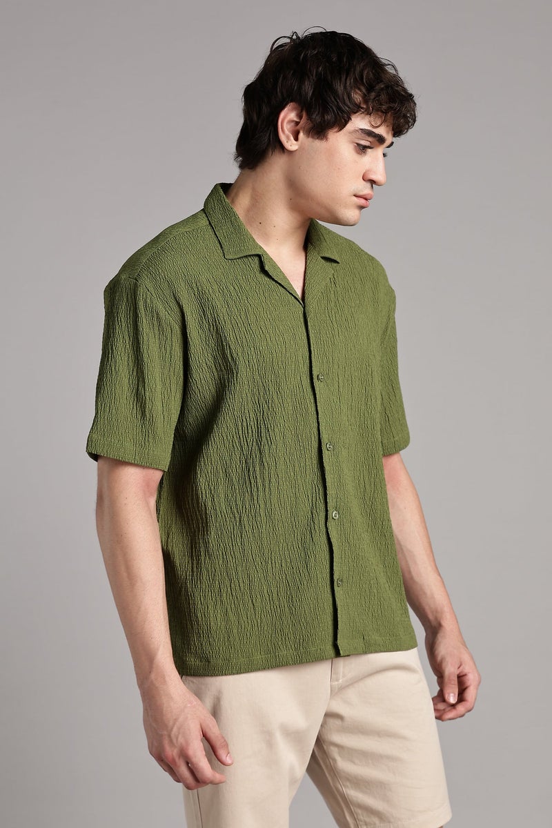fyltr Men's Casual Shirt  - Textured Comfort: Crafted from a crinkled fabric that adds dimension and all-day ease - Image 1